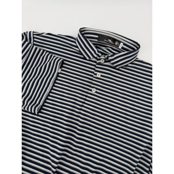 RLX Ralph Lauren Other - RLX Ralph Lauren Mens XL Polo Shirt Striped Navy Gray Golf Short Sleeve
